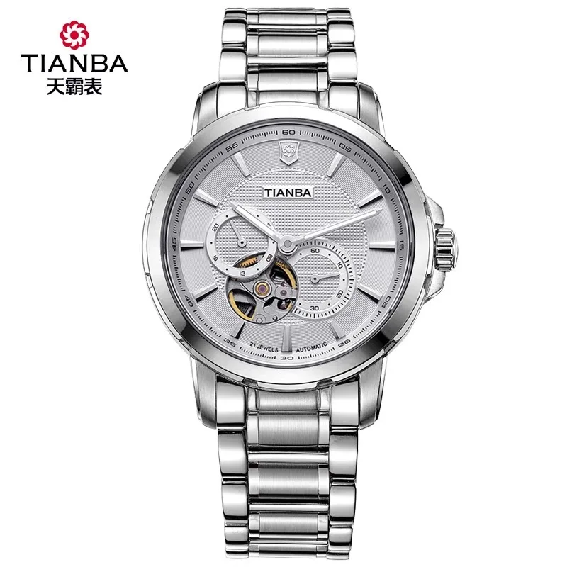 TIANBA Watch Automatic Mechanical Watch Stainless Steel Strap Men\'s Watches Genuine Business Men\'s Watches TM6006