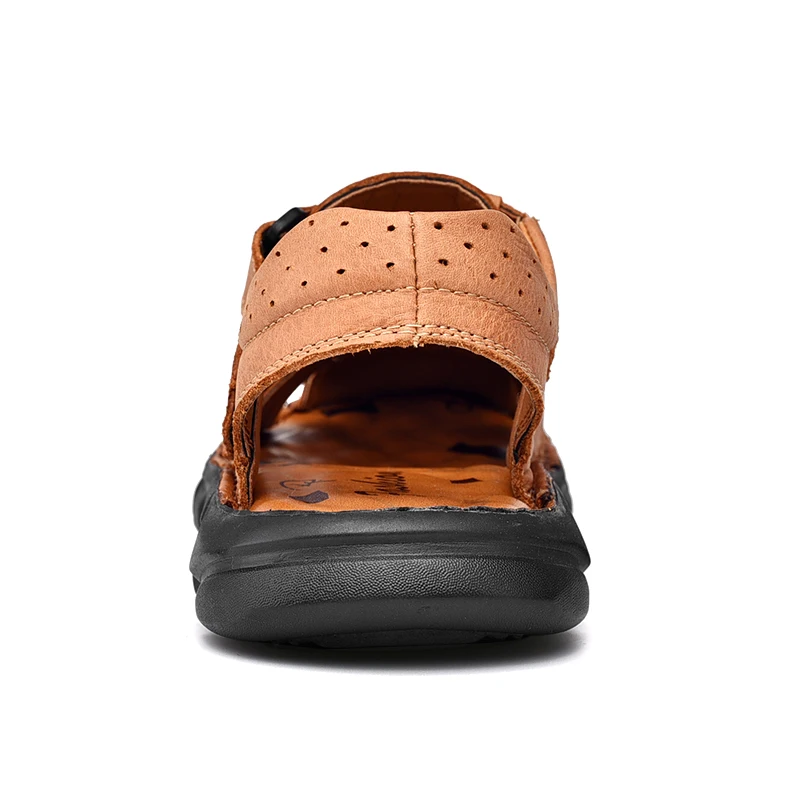 Echt leder Freizeit schuhe für Männer hochwertige klassische Herren Sandalen Sommer Outdoor Walking Herren Turnschuhe atmungsaktive Herren Sandalen – Detail 23