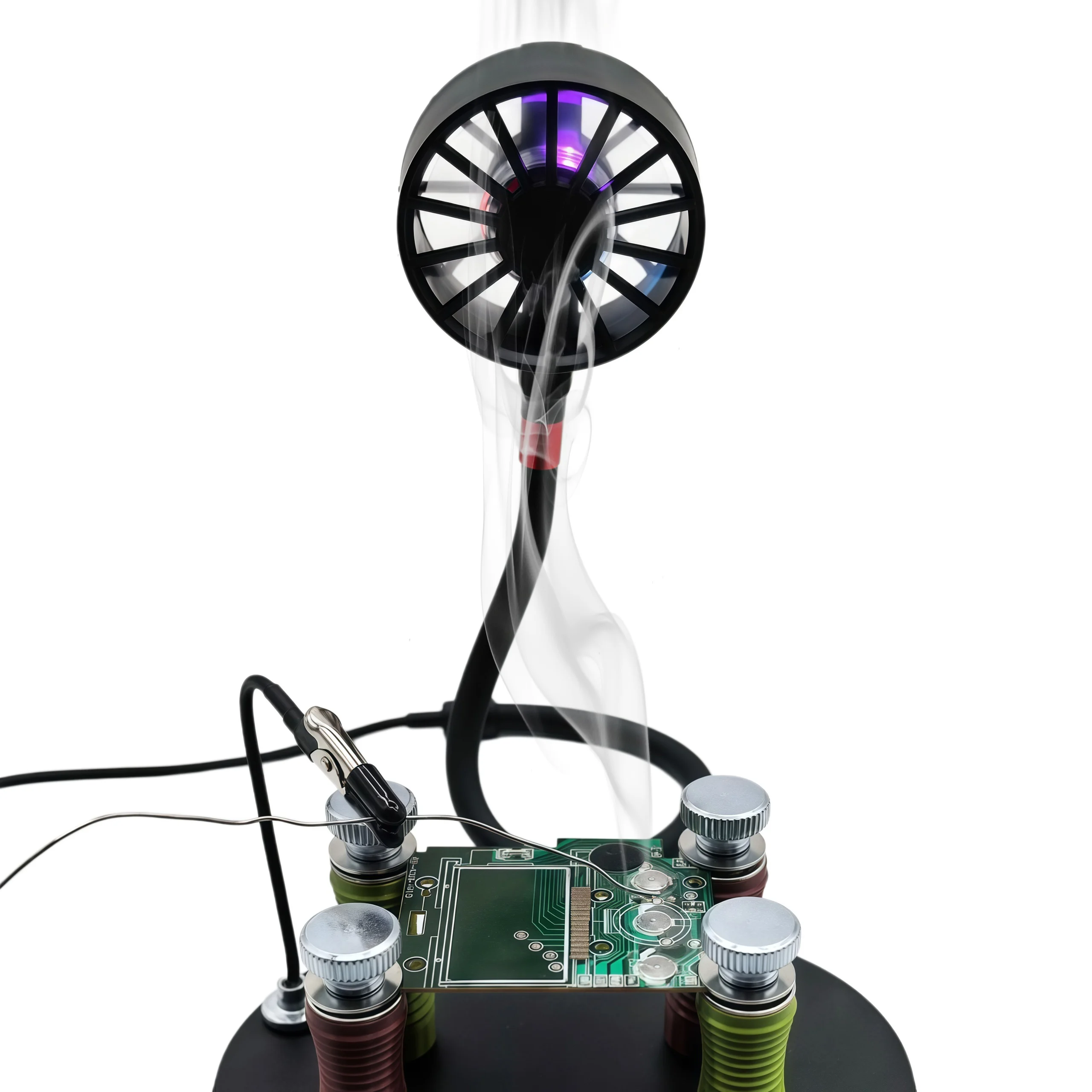 Mini Solder Fume Extractor with Flexible Gooseneck & RGB Light - USB-C Rechargeable Smoke Absorber for Soldering Resin Nail Art - view 5