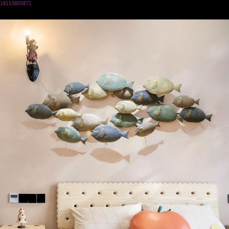 Mediterranean style wall decoration children's room creative soft decoration wrought iron wall decoration wall pendant