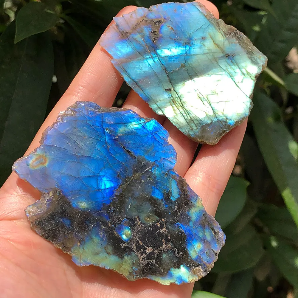 Natural Labradorite Slab Slice Raw Crystals Stones Flashy Quartz Crystal Gemstone Minerals Home Decoration Room Decor Gift