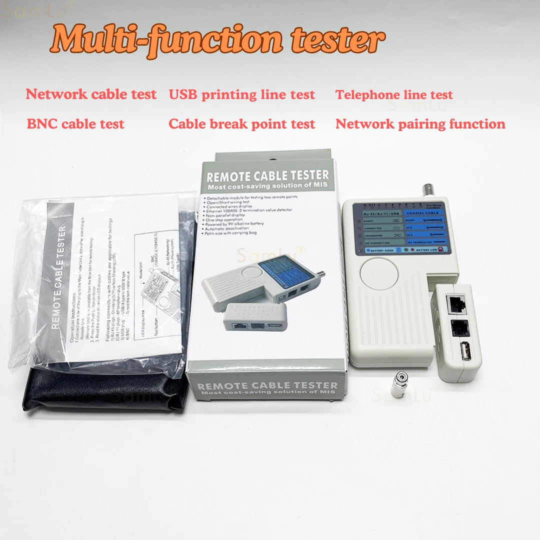 Professional Multi Function 4 In 1 Network Cable Tester RJ45/RJ11/USB/BNC LAN Cable Cat5 Cat6 Wire Tester