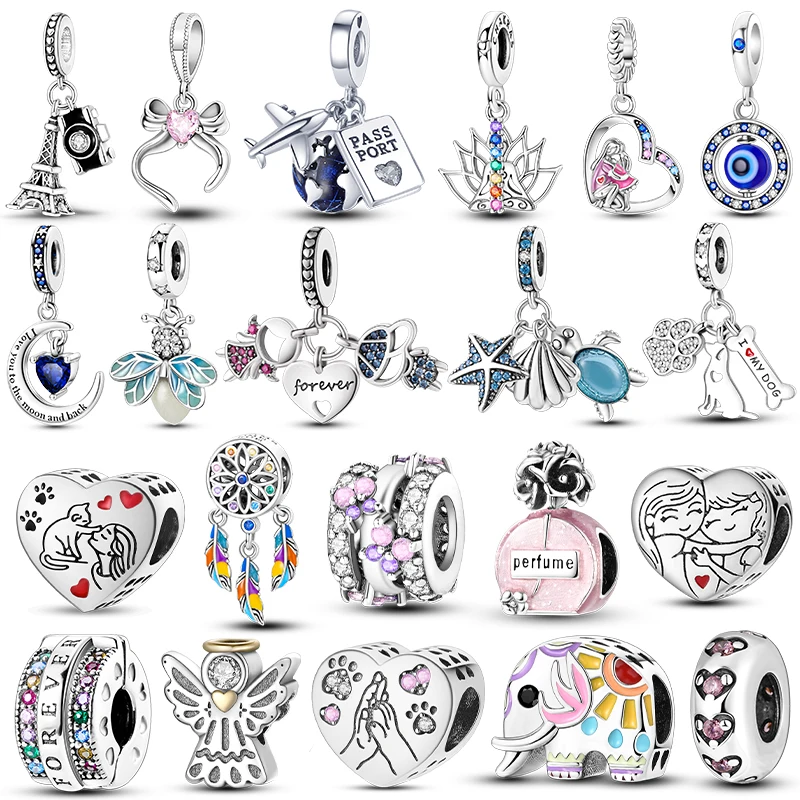 

Оригинальные серебряные бусины 925, подвески для браслета, подвески «сделай сам», светлячок, любовь, путешествие, модные украшения