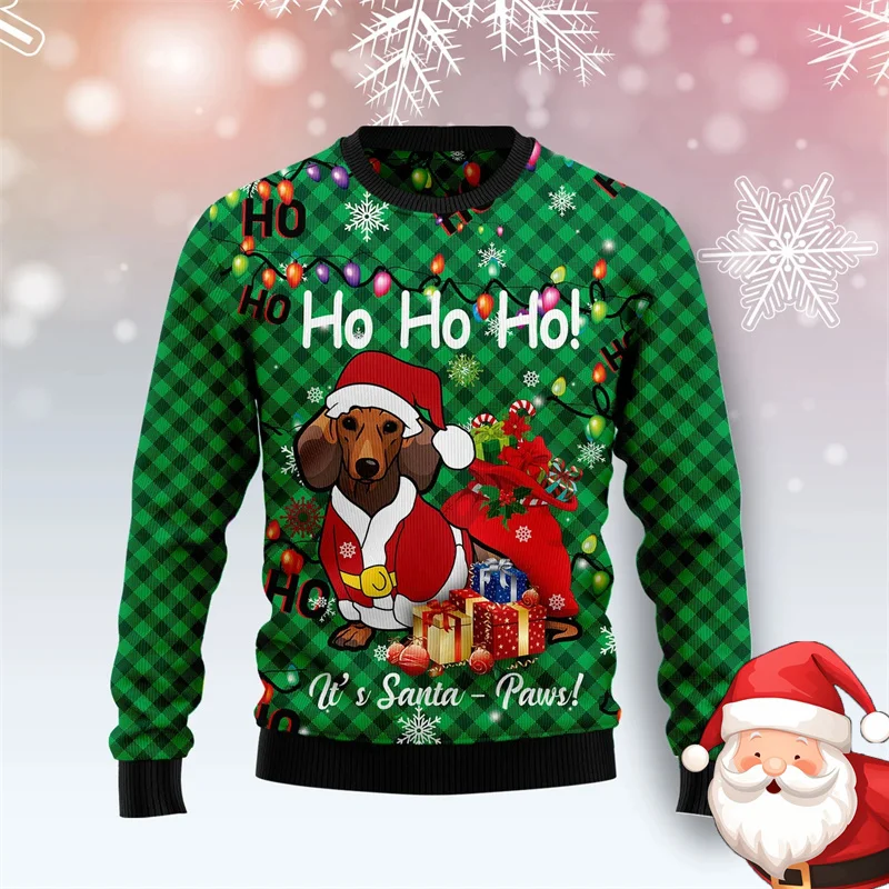 

Dachshund Mom Dad Ugly Christmas Sweater Unisex Pet Lover Xmas Pullover Sweatshirts Festival Funny Unique Design Ugly Sweater