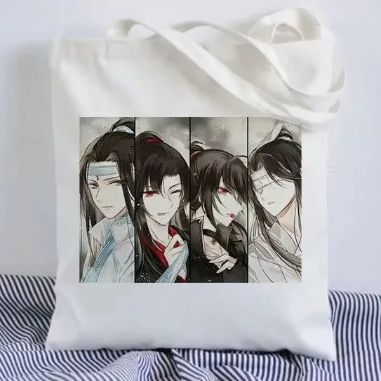 "Magic Master" anime 2D canvas bag for students, high appearance level, ins style portable large-capacity handbag for going out