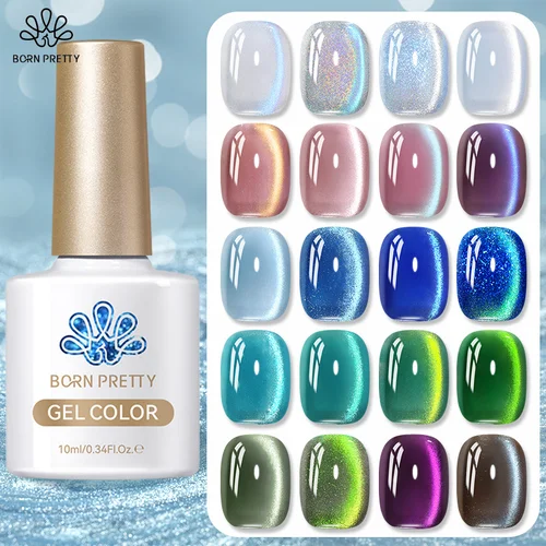 BORN PRETTY 10ml verano brillo gato Gel magnético esmalte de uñas azul verde púrpura Auroras semipermanente remojo barniz UV DIY