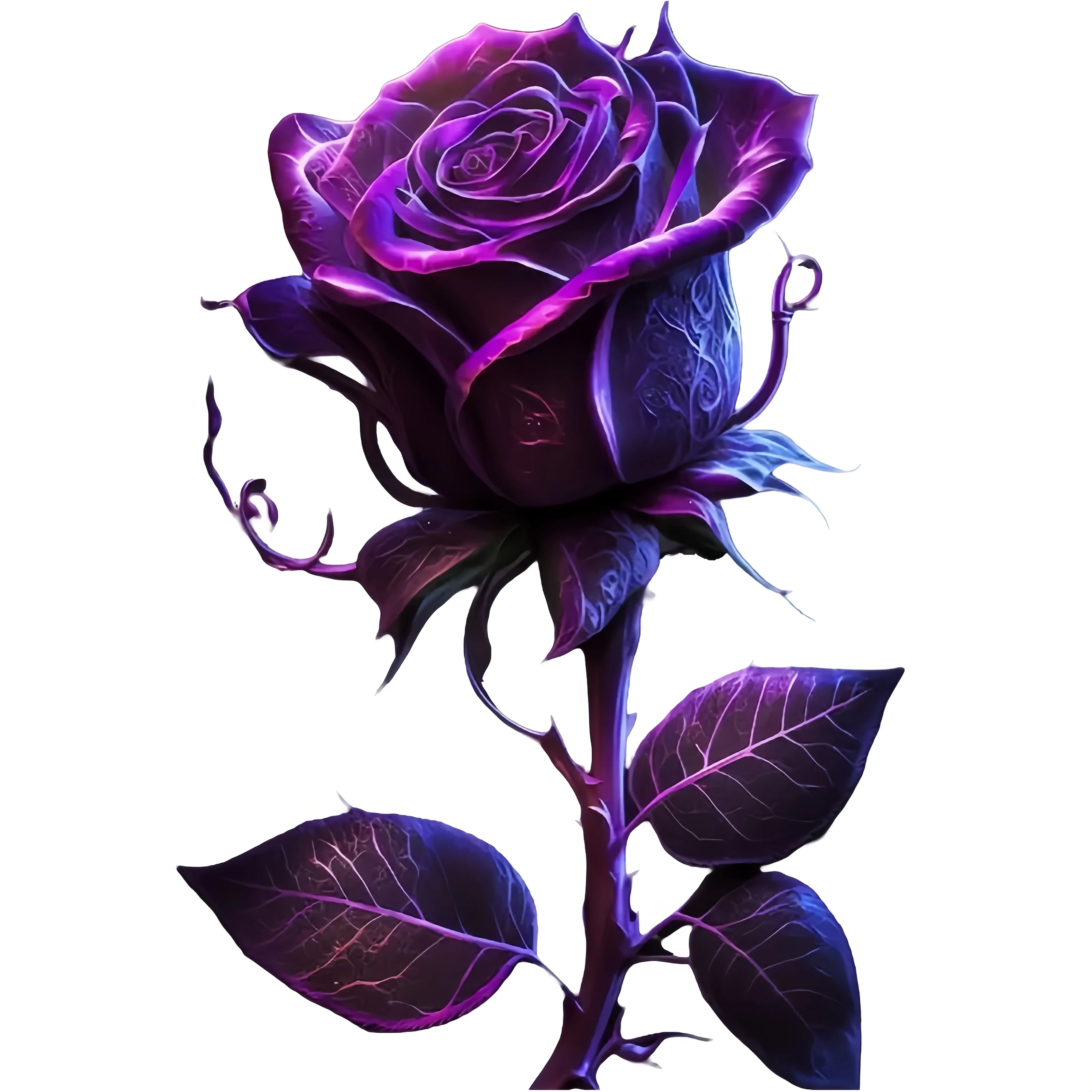 Deep Purple Rose Premium Waterproof Vinyl Sticker, Exquisite Car Sticker/Laptop Enhancement Sticker, Smooth Perforated
