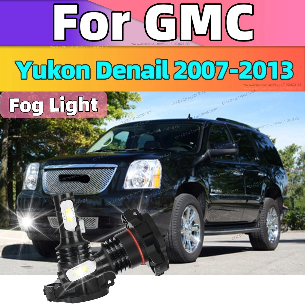 

For GMC Yukon Denail 2007 2008 2009 2010 2011 2012 2013 Front LED Fog Lights Bulbs 80W Super Bright 6000K Auto Fog Lamp 12V