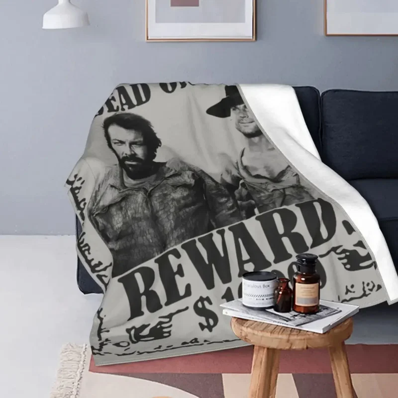 Bud Spencer Terence Hill Wanted Lo Chimavano Trinity Epic Flannel Throw Blanket for Outdoor Lightweight Bed Rug