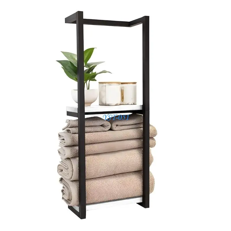E15A Wall Mounted Bathroom Towel Rack Shelf for Child Safe Organization