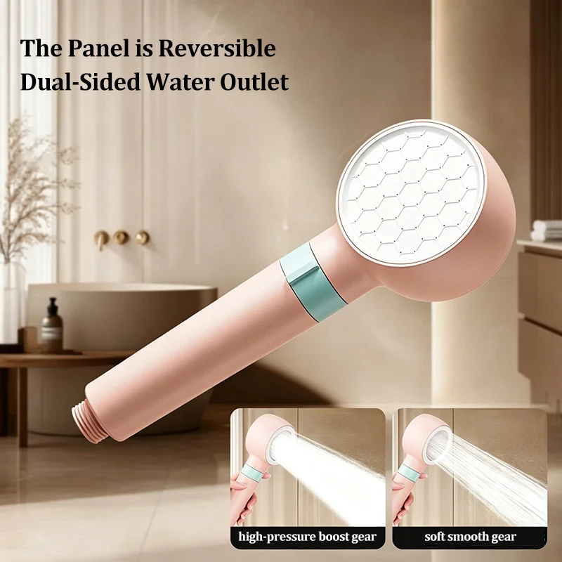 Dual Flow Reversible Panel Filter Shower Head Anti-Limescale High Pressure Skin Care Shower Head with Filtration