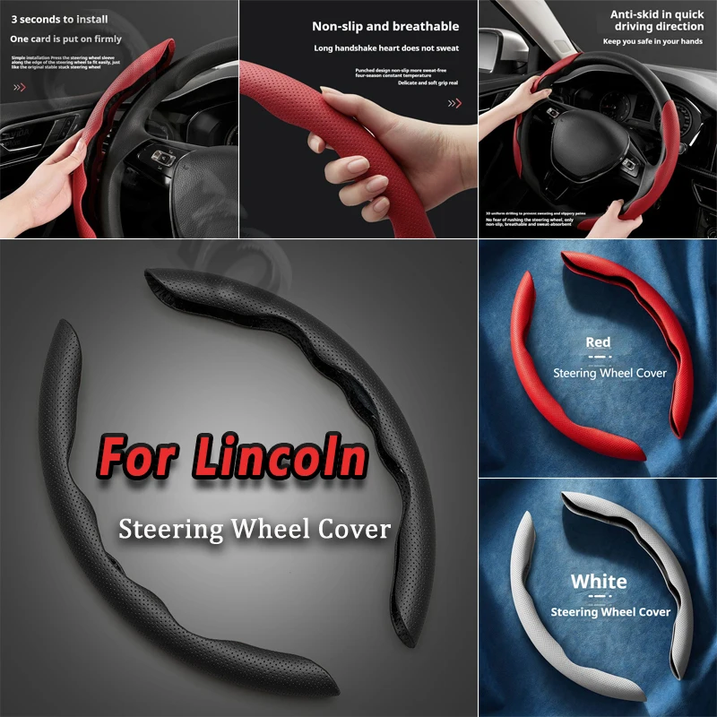 Steering Wheel Cover leather Non-slip Sweat-absorbing Special Steering wheel For Lincoln Nautilus  Corsair  MKX MKS