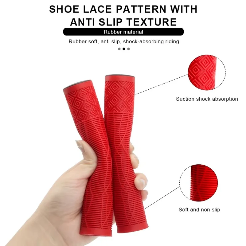 Random color 165mm Bicycle Grips Lengthening Non-Slip Soft Rubber Bike Handlebar Cover For 22.2mm Scooter BMX Mtb Handle Bars