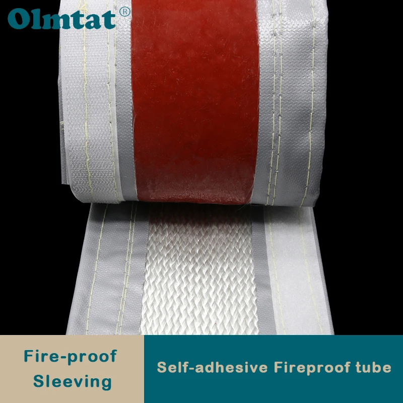 Self Adhesive High Temperature Resistant Fiberglass Tube Silicone Resin Coated Glass Fiber Braided Fireproof Sleeve Casing Pipe