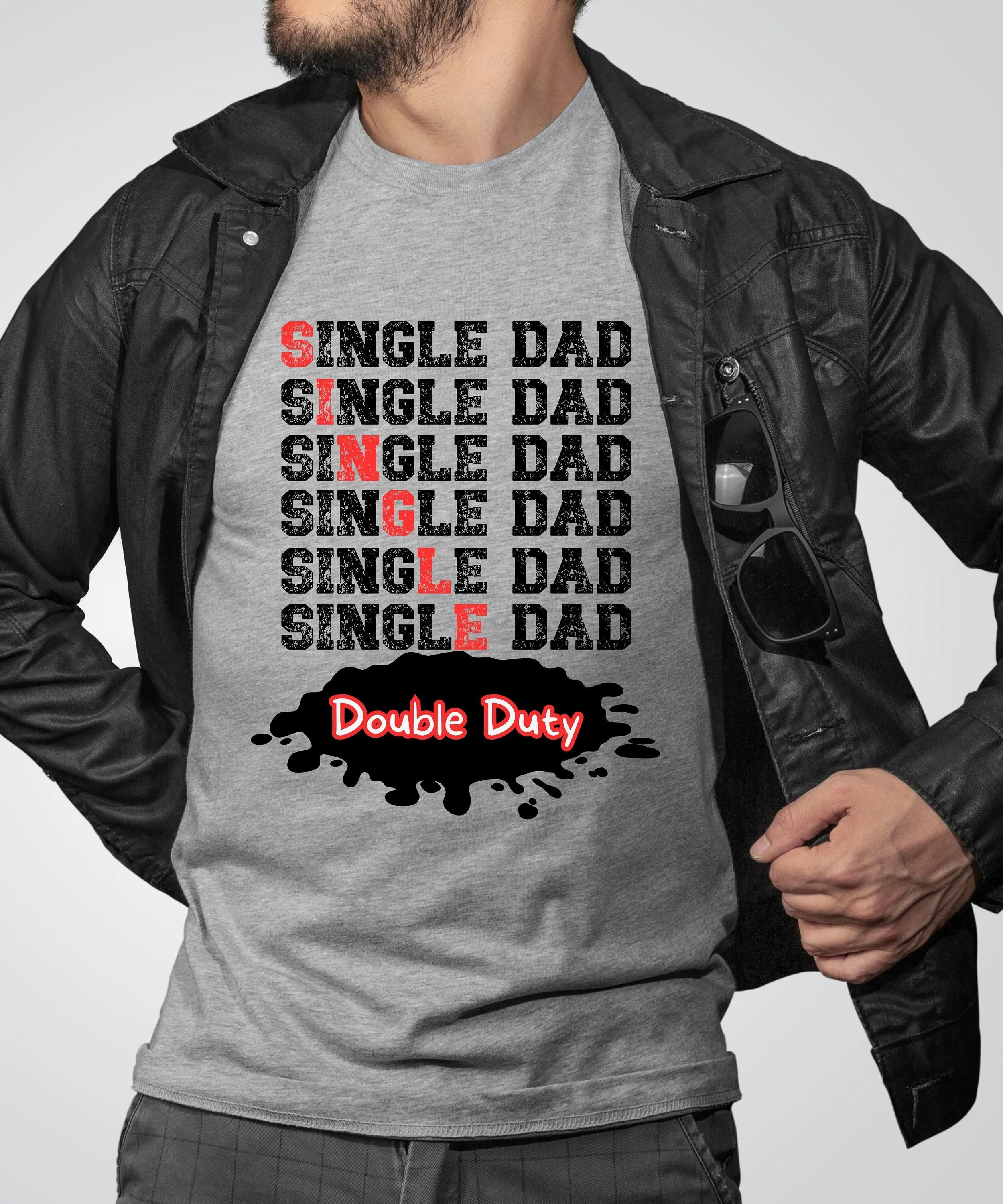 

Single Dad Double Duty T Shirt ParenT Fathers day gift Birthday for