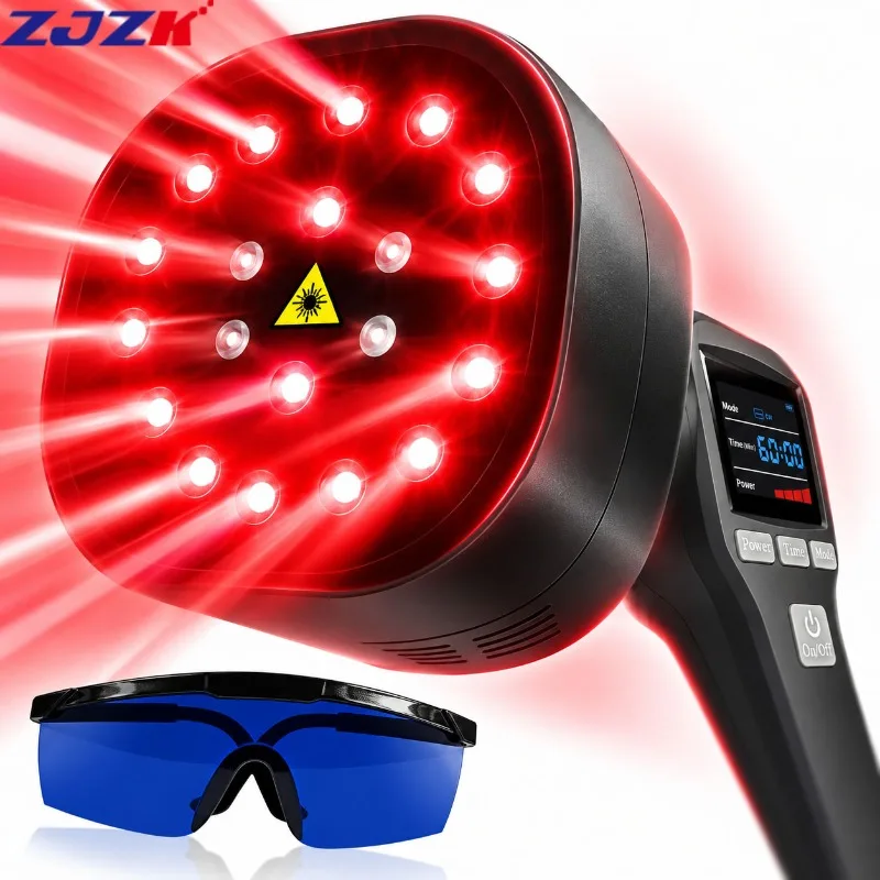 ZJZK Level 4 LLLT Cold Laser Therapy Device Handheld Non-Invasive High Power for Pain Relief Neuropathy Tendonitis Wound Healing