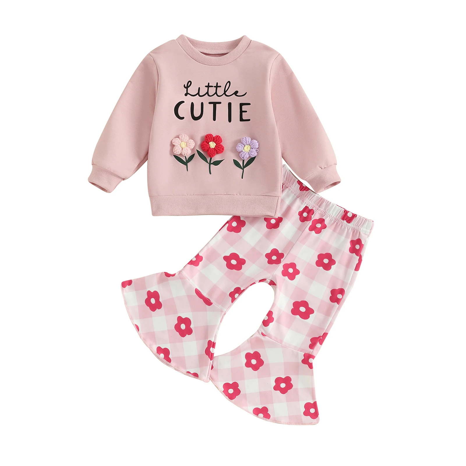 

Очаровательная зимняя одежда для маленьких девочек, теплая флисовая куртка с капюшоном, уютные вязаные леггинсы, комплект из 2 предметов для холодных дней