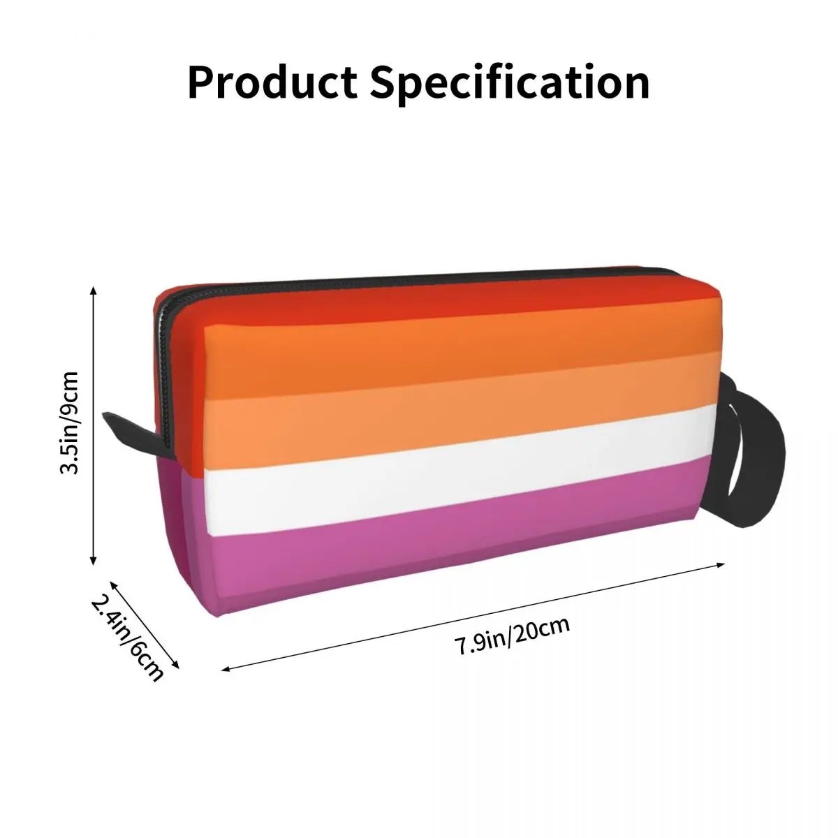 Orange - Magenta Lines Flag Makeup Bag Cosmetic Organizer Storage Dopp Kit Toiletry Cosmetic Bag for Women Beauty Pencil Case