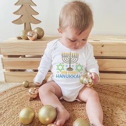 My First Hanukkah Baby Bodysuit Girl Boy Clothes Toddler Romper Newborn First Hanukkah Gift Outfits Infant Long Sleeve Jumpsuit