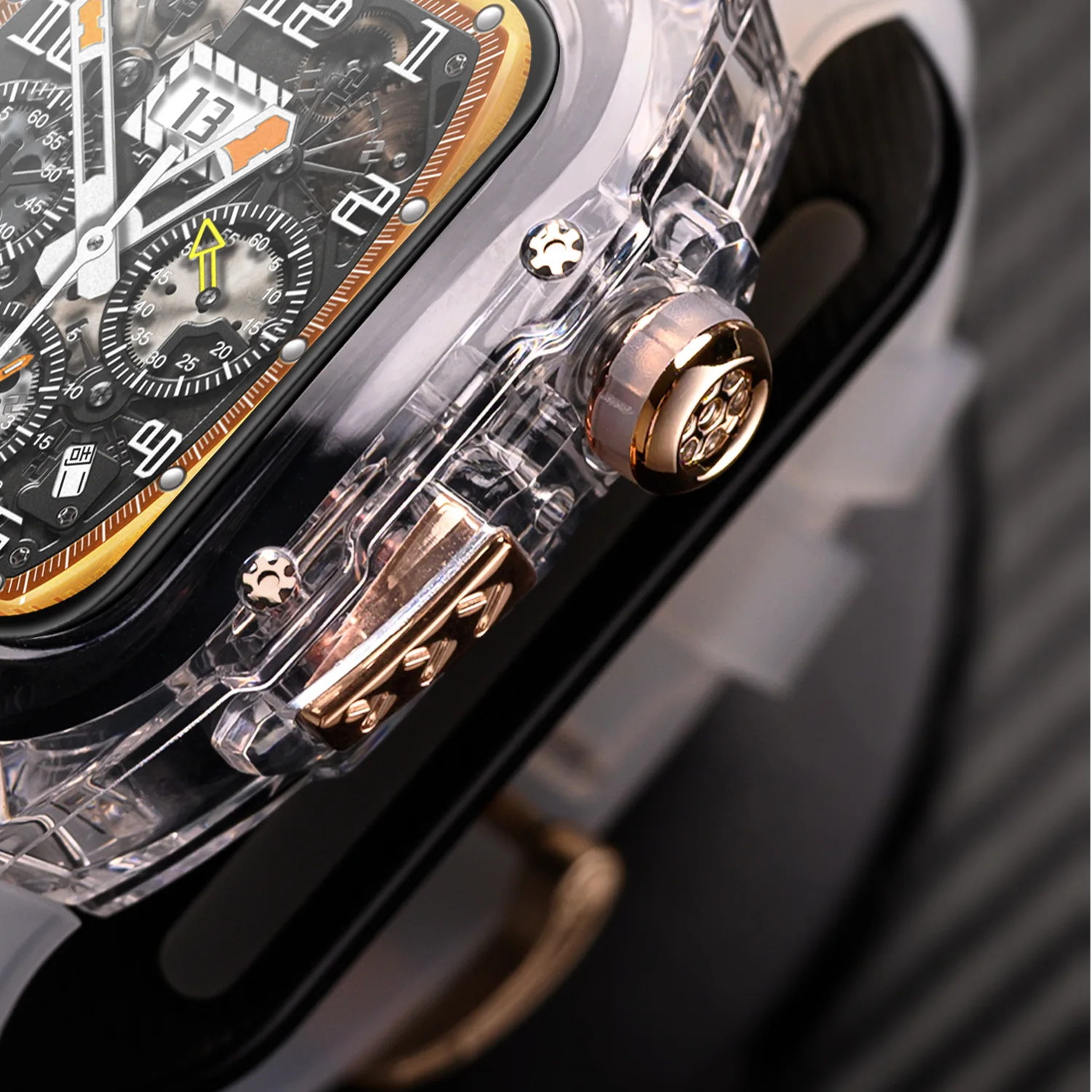 

Для Apple Watch Case 44/45 49 мм Прозрачный защитный чехол в стиле Richard для умных часов