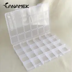 Practical 24 Grid Jewelry Earring Bead Screw Holder Case Compartment Plastic Transparent Display Organizer Container Storage Box