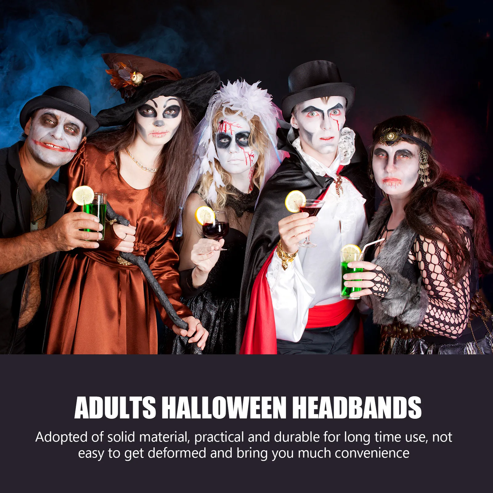 

Crown Hair Band Elegant Exaggerated Style Adult Women Party Headband Holiday Festival Celebration Costume Accessory Gothic