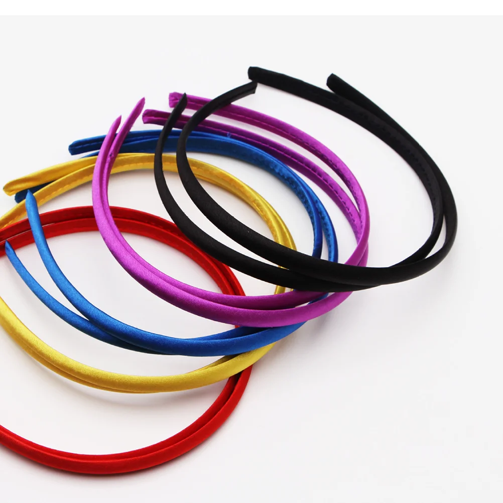 

20 Pcs Cloth Plastic Headwaer Candy Color Hair Satin Hair Band Headband Hair Accessories(Black) hair hoop