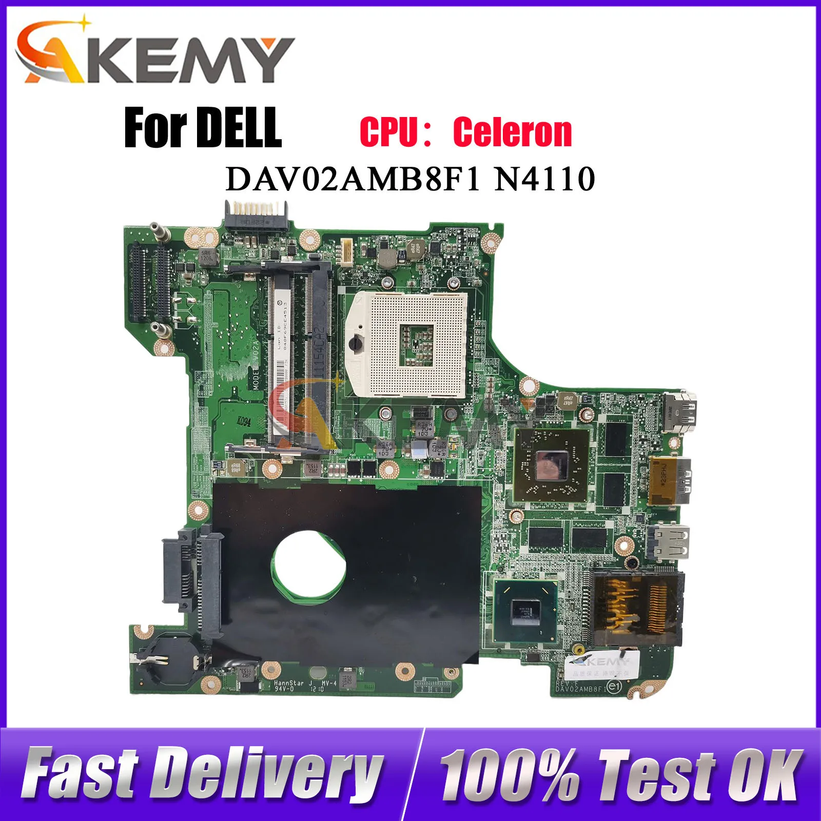 Placa-Mãe Nova para Dell Inspiron N4110 Vostro 3450 V3450 com GPU 1G DAV02AMB8F1 CN-0GG0VM 0GG0VM GG0VM 100% Totalmente Testada