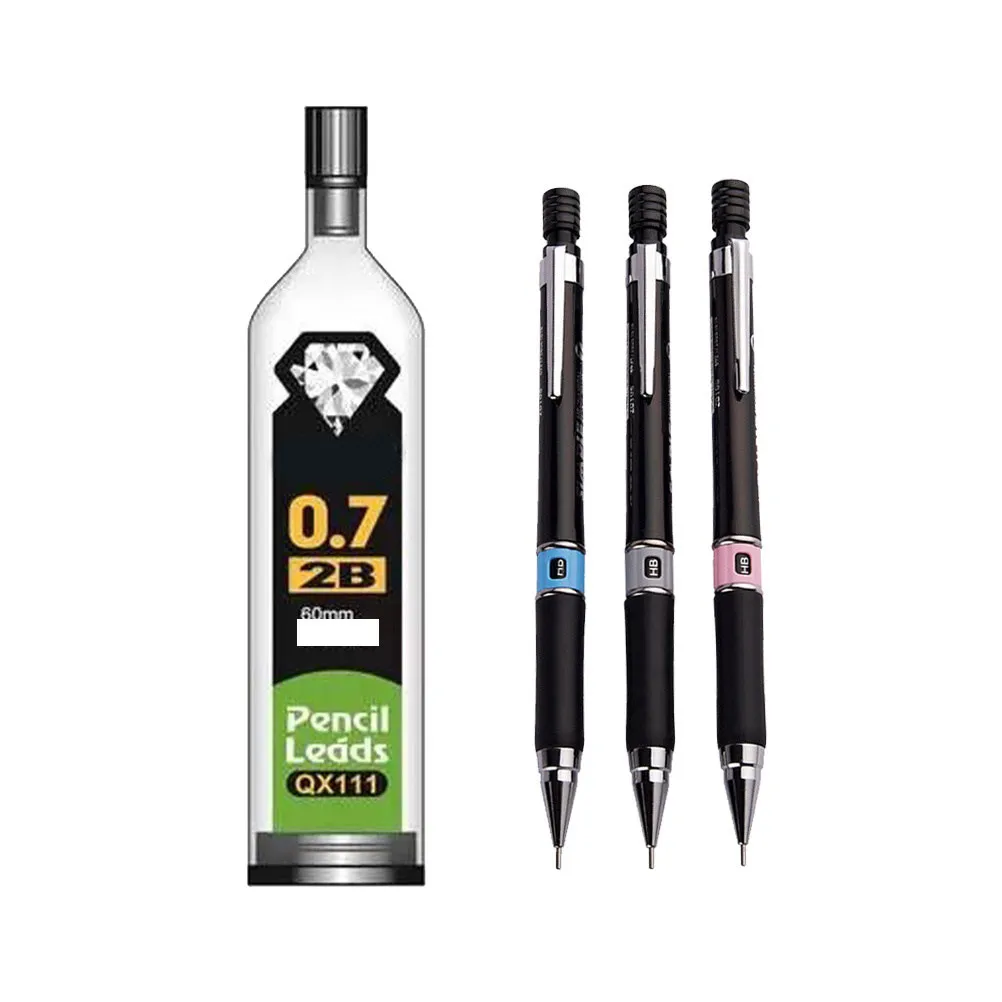 6Pcs Student Mechanical Pencil Set 0.7mm Automatic Pencils Refill Included Smooth Writing Compact Lightweight for Home Office