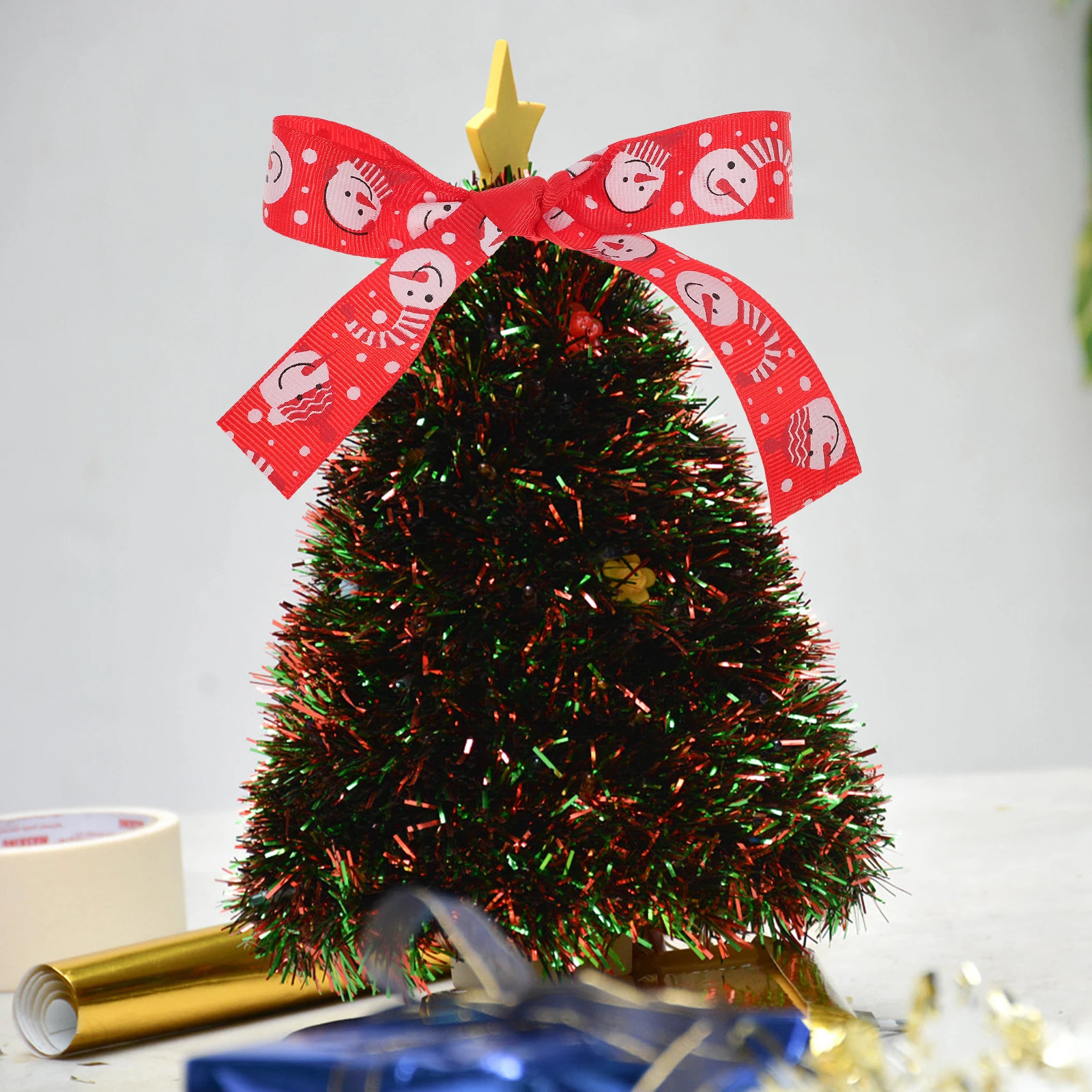 

1 Roll Snowman Ribbon Gift Wrapping For Xmas Tree Christmas Ribbons Party Diy Craft Present Box Decoration Ribbon