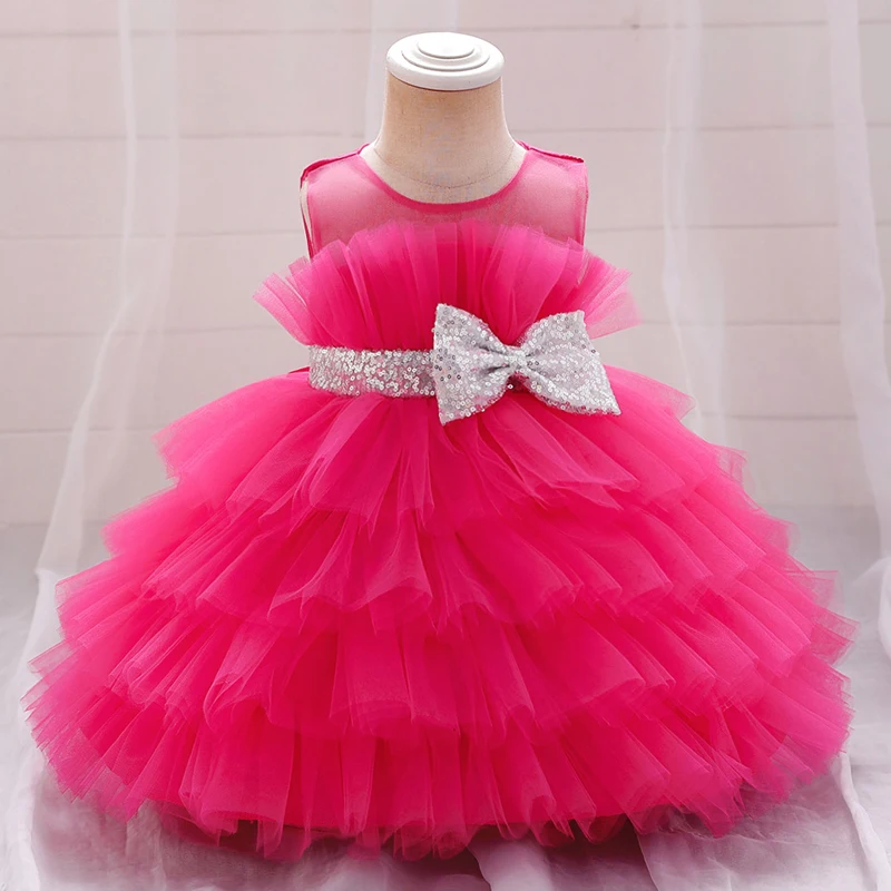 Summer Fluffy First 1st Birthday Dress For Baby Girl Clothes Baptism Lace Princess Dress Girls Dresses Party Tutu Gown 0-3Y