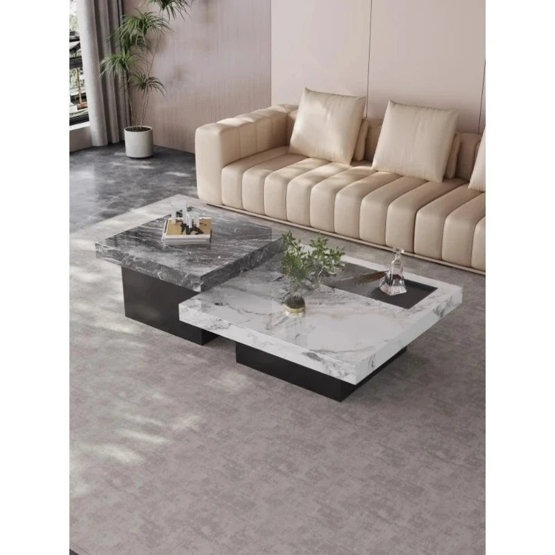 AAItalian Living Room Household Size Apartment Light Luxury Modern Simple Marble Coffee Table