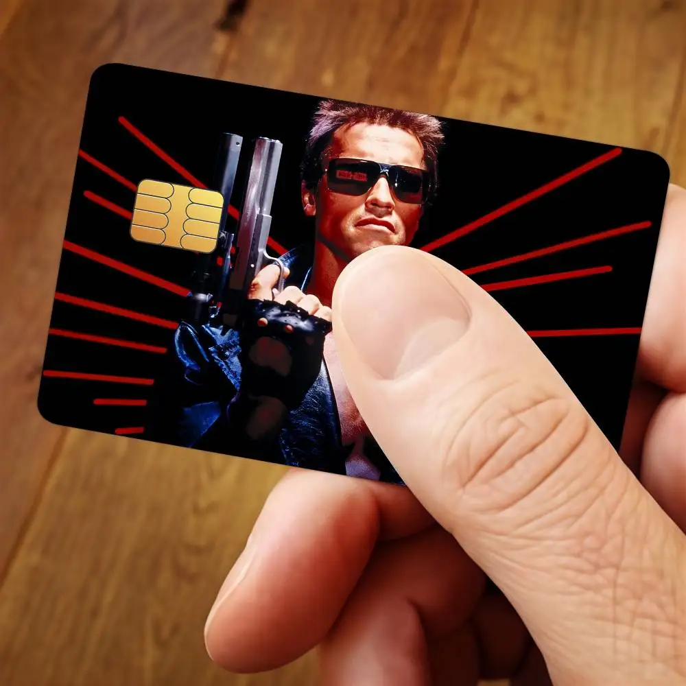 Movie The Terminator Cool Credit Card Public Transportation Cards Protective Sticker Waterproof Card Face Decoration 4PCS