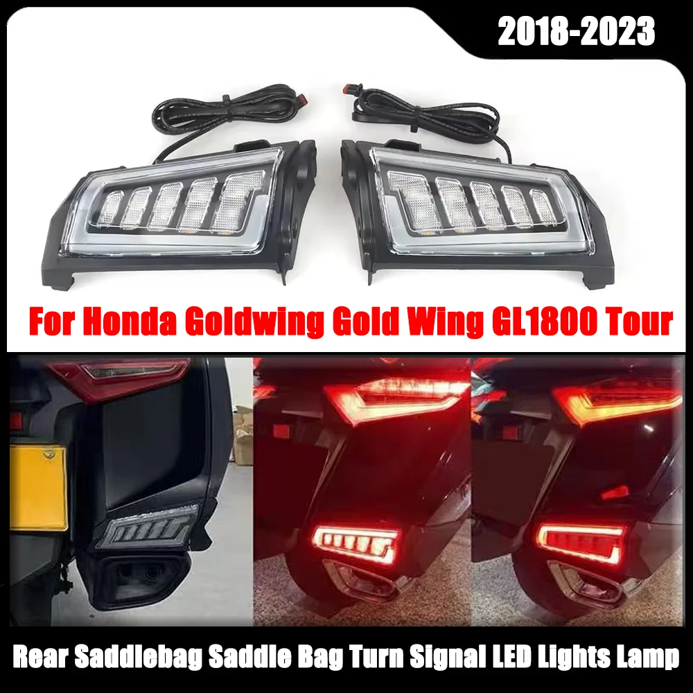 

Motorcycle Rear Saddlebag Saddle Bag Turn Signal LED Lights Lamp For Honda Goldwing Gold Wing GL1800 Tour 2018-2023 2022 2021