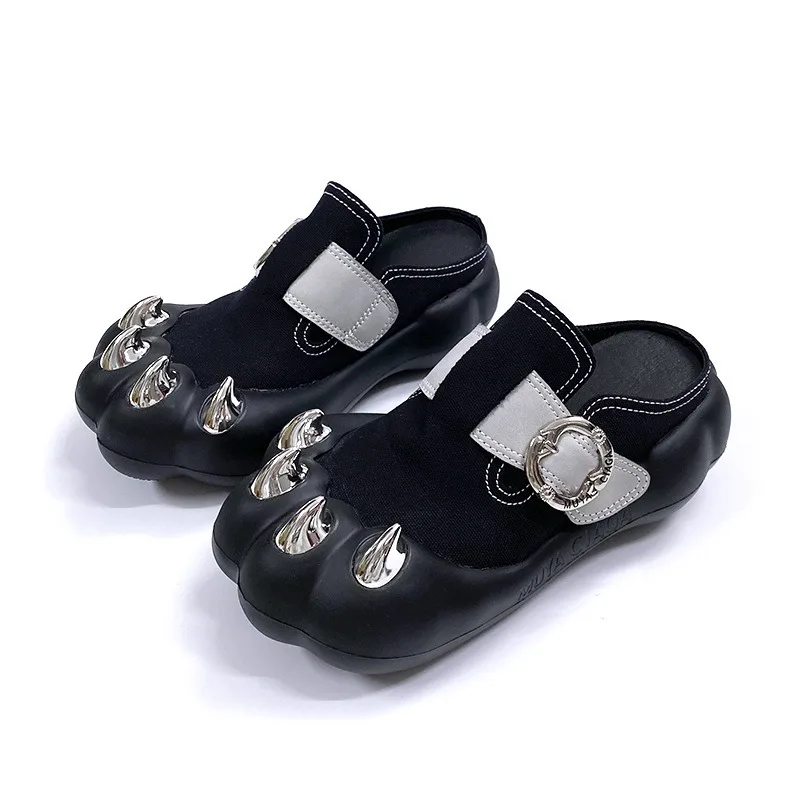 

Punk Style Women's Shoes Fashion Cat's Paw Mueller Slippers for Woman Exquisite Baotou Casual Shoes Designer Shoes Zapatos Mujer