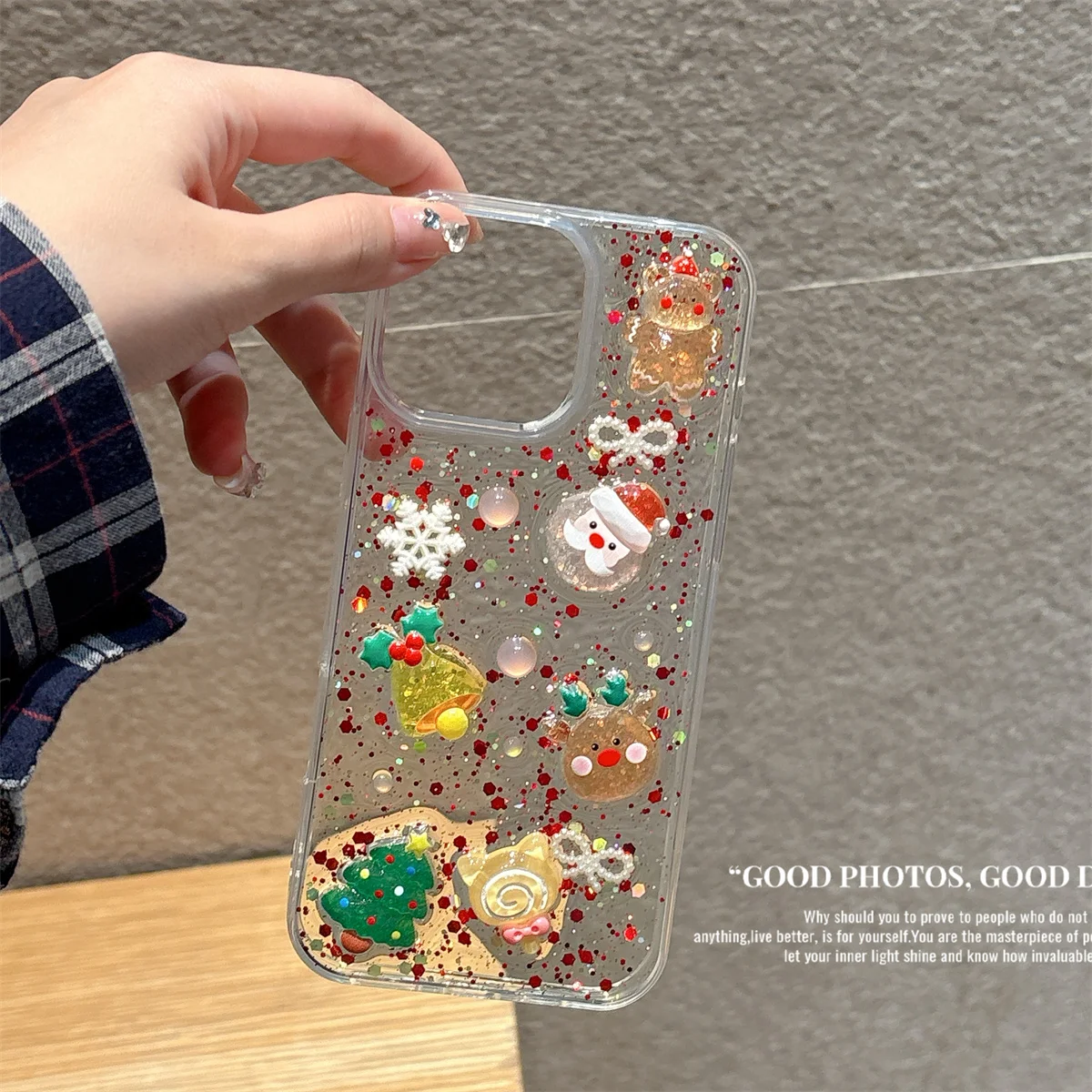 لطيف شفاء ثلاثية الأبعاد عيد الميلاد سعيد قطرة الغراء قضية الهاتف آيفون 17 16 15 14 13 12 11 برو ماكس زائد Y2K الكرتون الأحمر الإبداعية غطاء #2