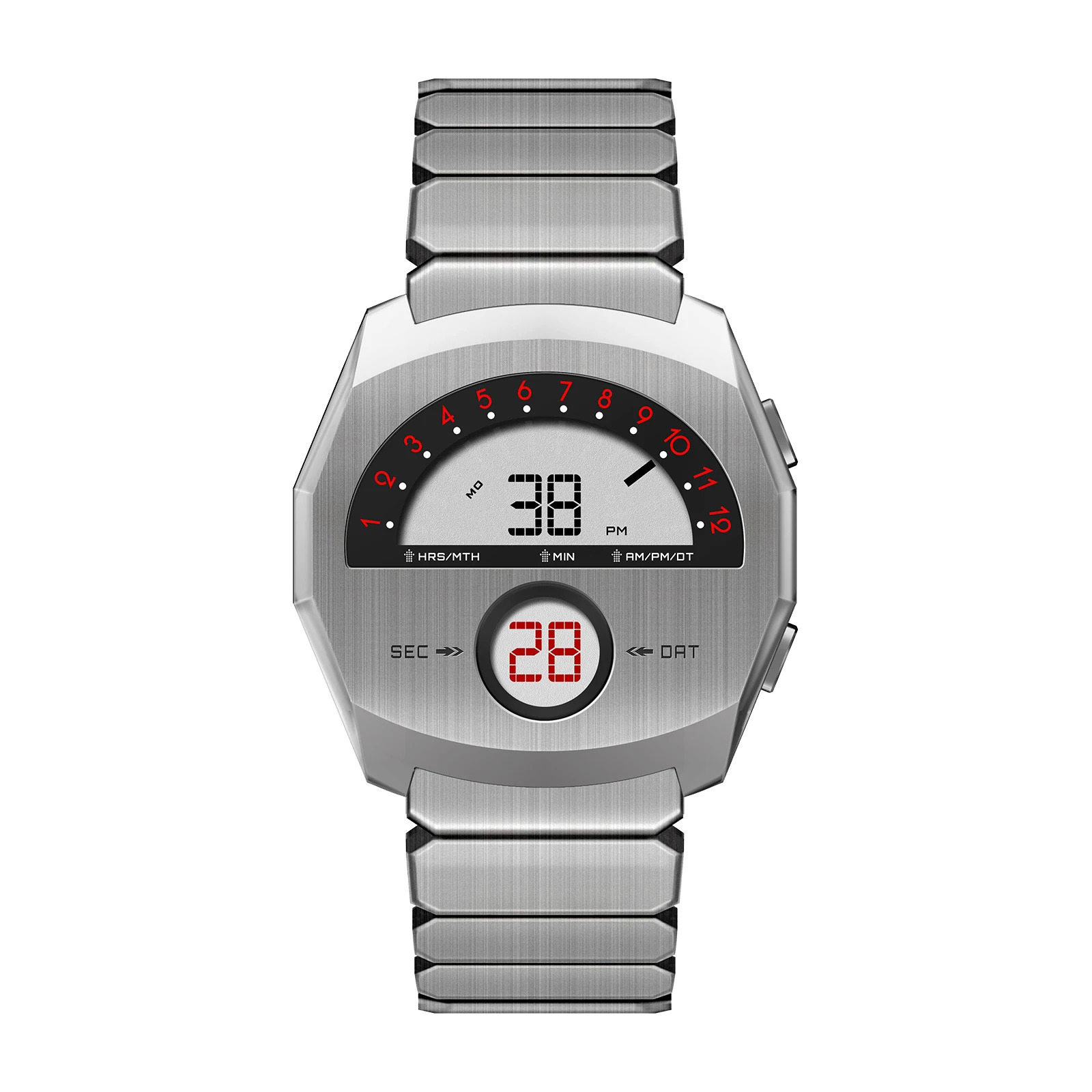 Stainless Steel Alloy Watches Top Luxury Men's Calculator Watches Multifunctional LED Watches Computer Style Explosions