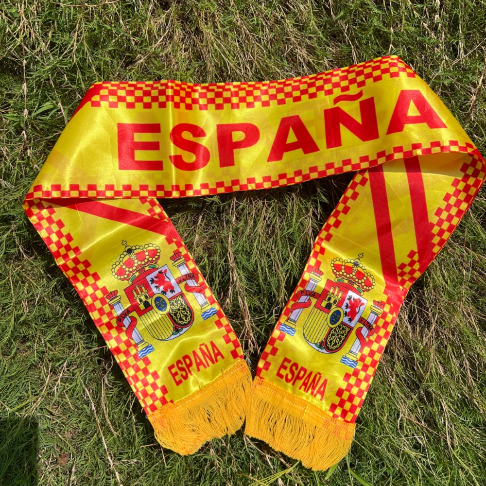 14x130cm Spain Flag scarf Euro Fan scarf World Cup scarf Sports holiday decoration