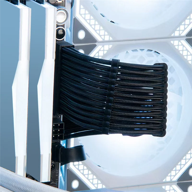 

Classic-Efficient Modular Power Cable Set For Computer Case Extensions; Perfect For Mining Rigs, Black