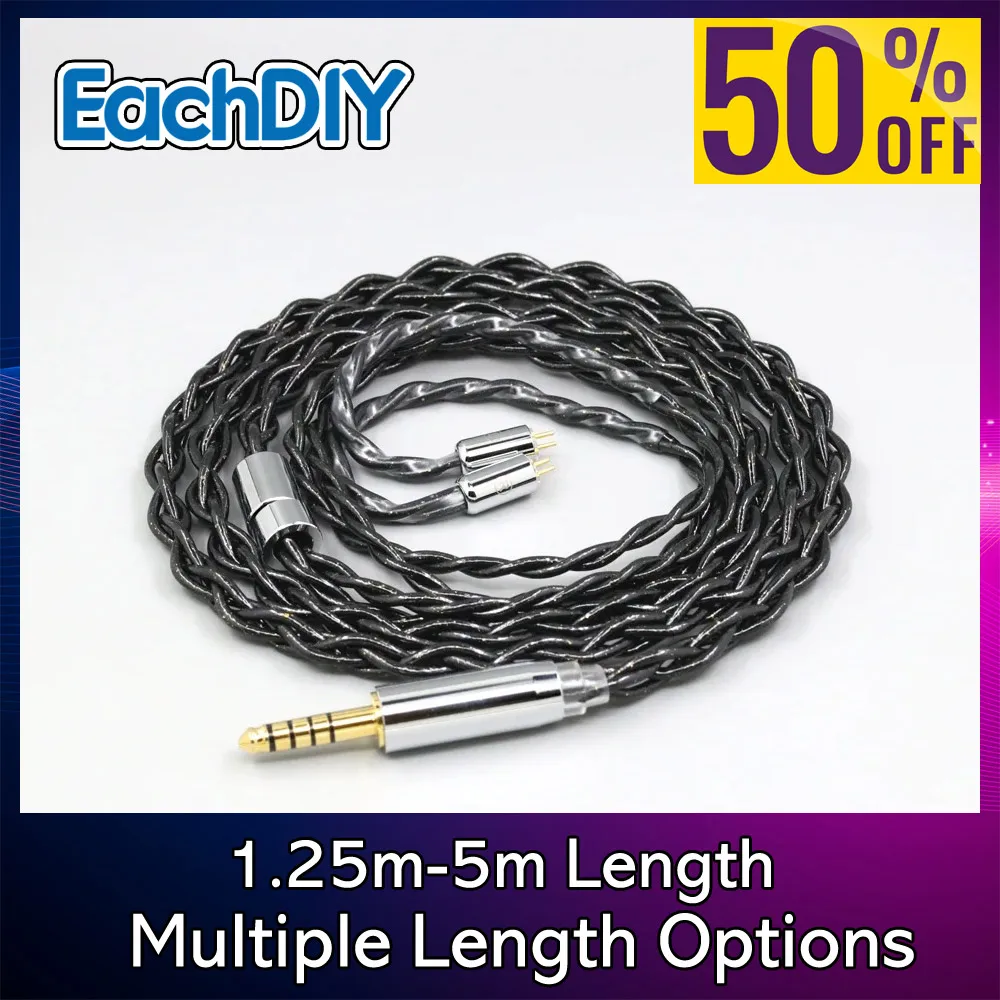 99% Pure Silver Palladium Graphene Floating Gold earphone Cable For 0.78mm Flat Step JH Audio JH16 Pro JH11 Pro 5 6 7 2pin 8326