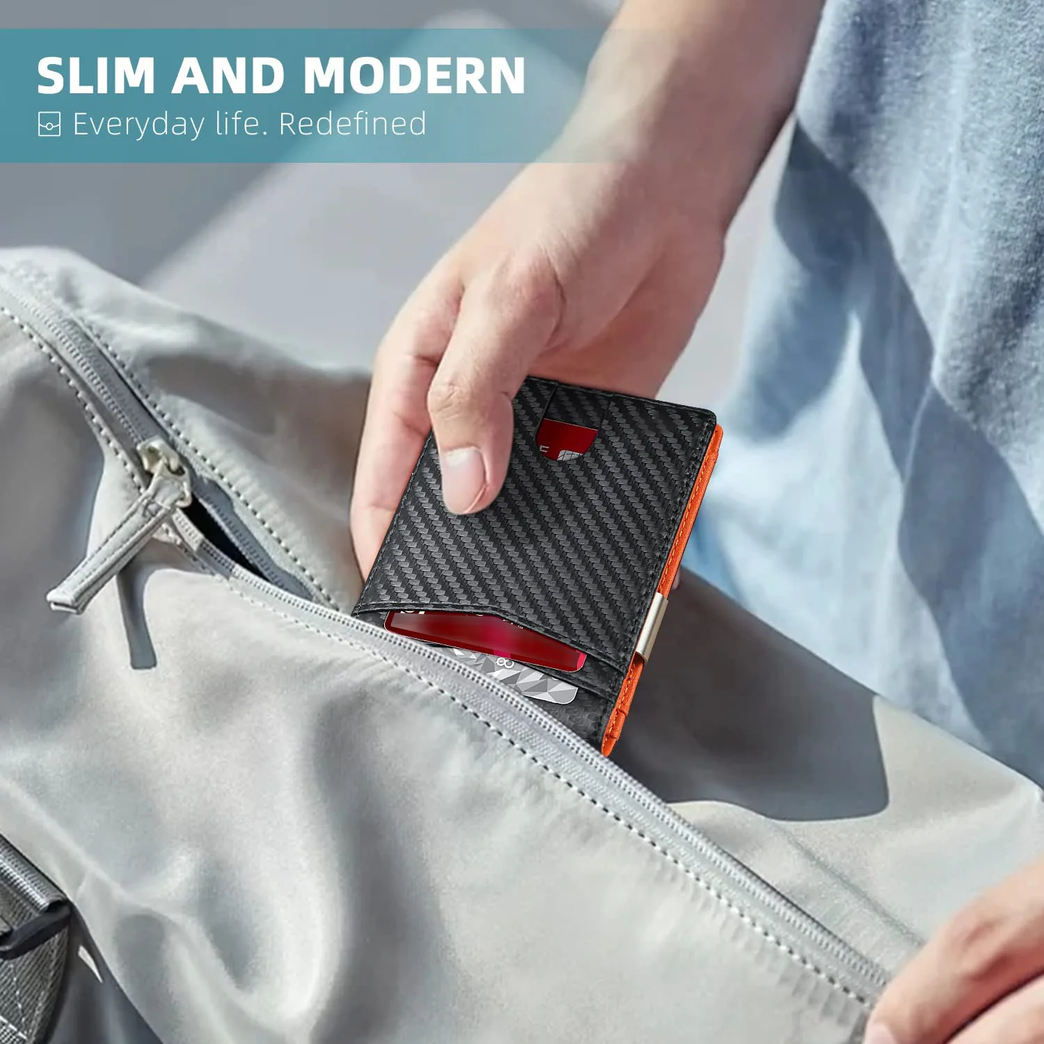 Men's Anti RFID Blocking Wallet - Card Slot Anti-Theft Card Holder Case, Minimalist Card Bag for Dad, Perfect Father's Gift Idea