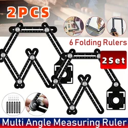 2PCS Tile Hole Locator Adjustable Tool Masonry Glass Fixed Angle Measuring Ruler 6-Sided Angle Measurement Tool