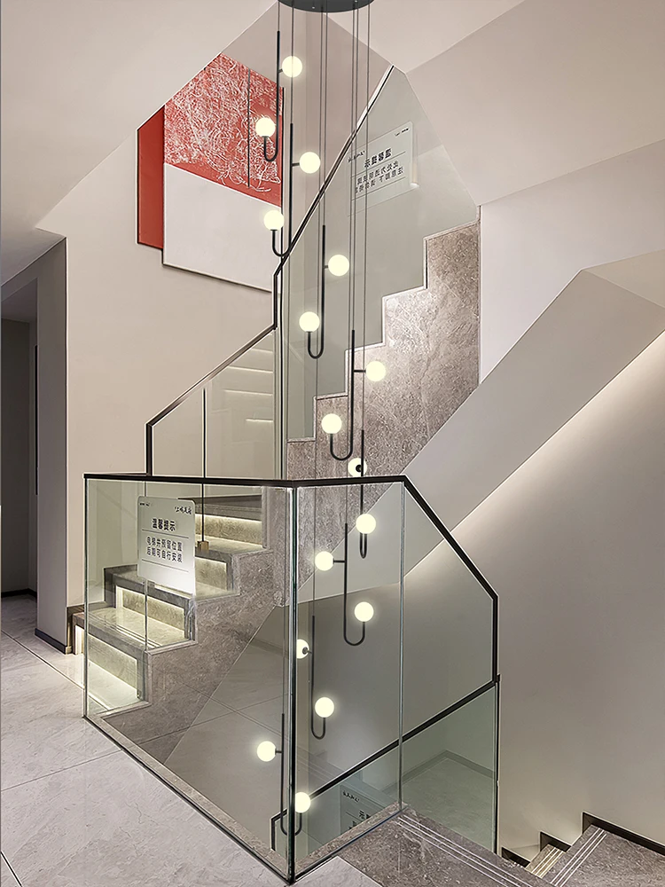 

Modern Living Room Staircase Led Pendant Light Used For Spiral Staircase Lighting, Luxury Villa Living Room Lighting Fixtures