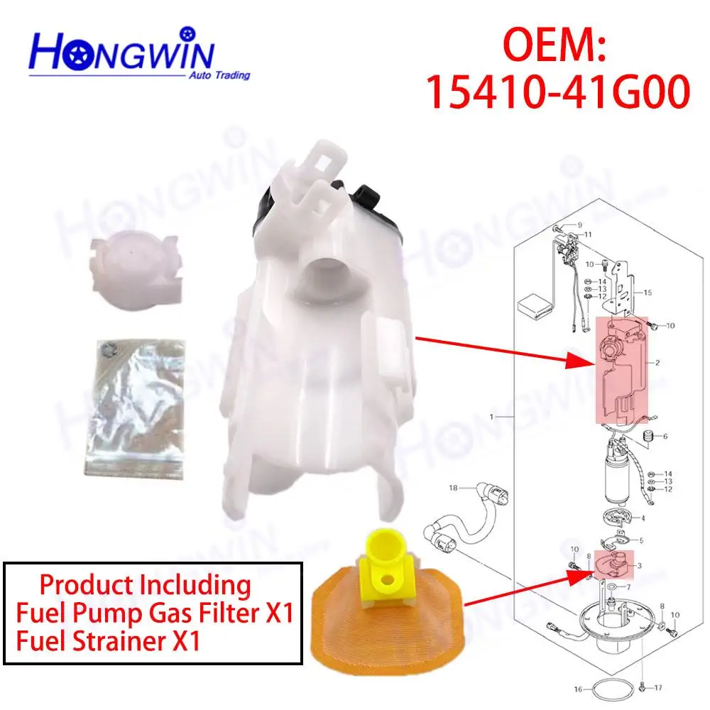 15410-41G00  Fuel Filter & Fuel Strainer For Suzuki Hayabusa GSX1300R GSX-R1000 GSX-R60 GSX-R750 SV1000 SV1000S SV650