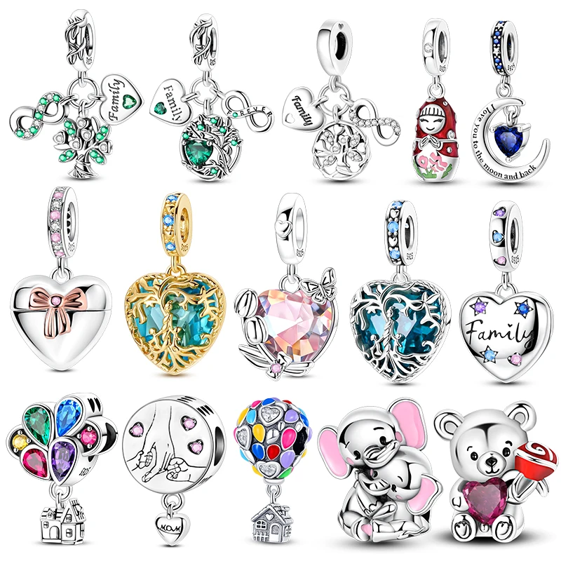 Hot Sale 925 Silver Charms Beads Pendant Lnfinite Love Family Friendship Charms Fit Original Bracelet DIY Women Day Jewelry Gift
