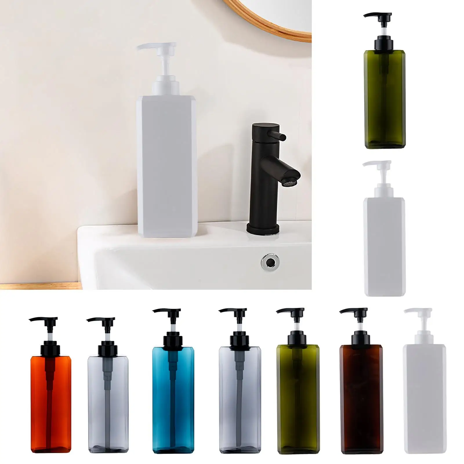 Simple Soap Dispenser Bottle Restroom Bathroom Accessories Softener Bleach Container Countertop Liquid Refillable Home