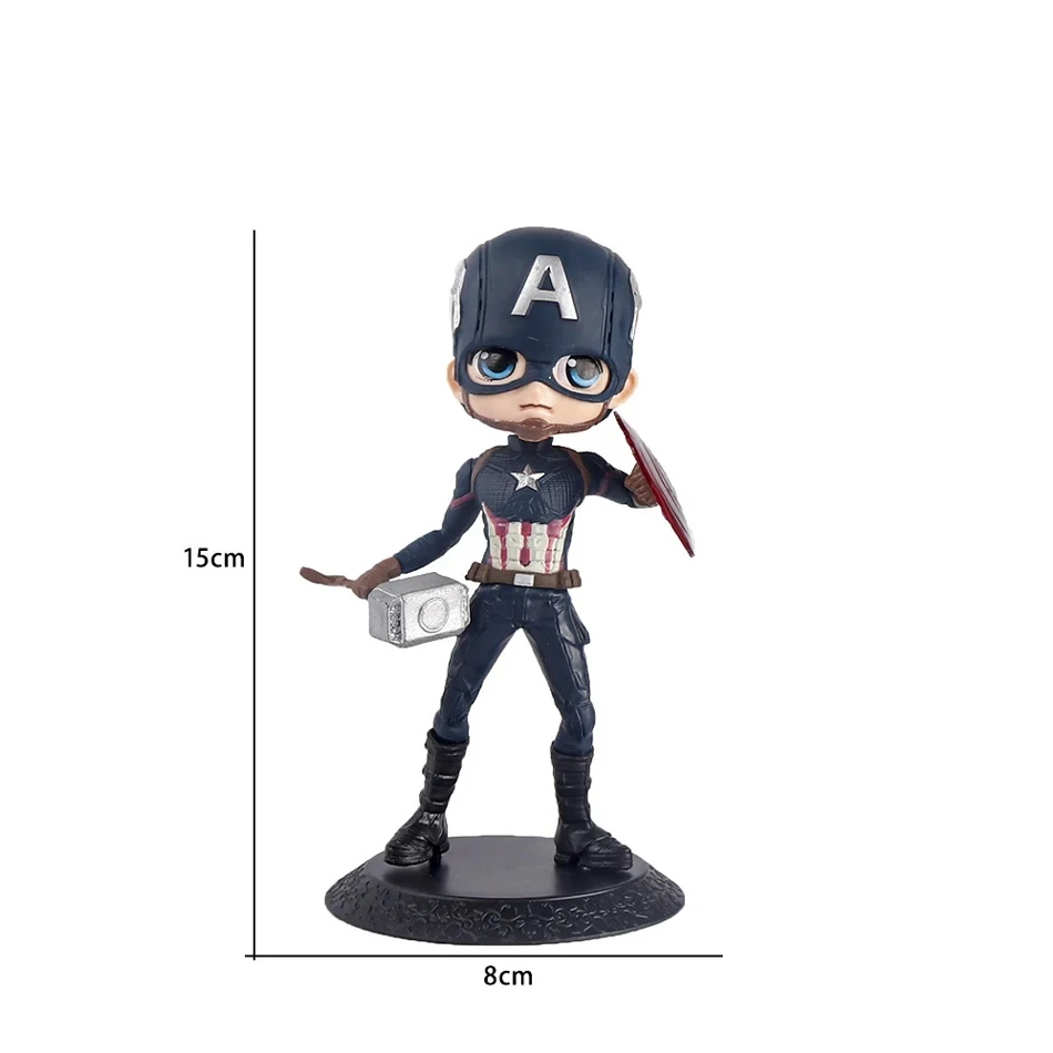 Popular Q Version Big Head The Avengers 8-17.5cm Figure Superman Supergirl Batman Spider Man Model Ornaments Anime Periphery Toy