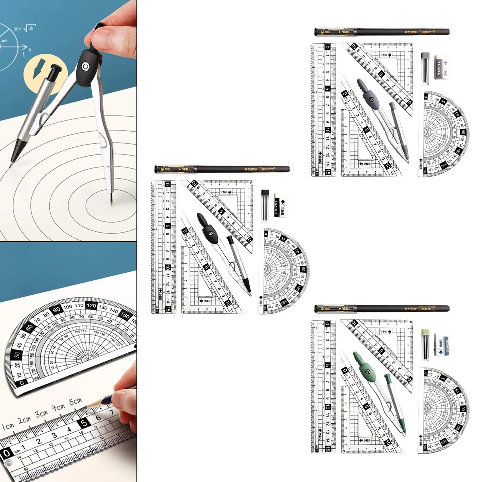 Professional Geometry Math Ruler Protractor Triangle Ruler for Math Drafting