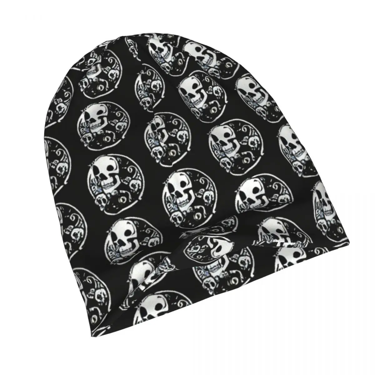 Circle AI Assisted Art Bonnet Homme Fashion Thin Hat Skeleton Skull Bone Skullies Beanies Caps For Men Women Style Fabric Hats