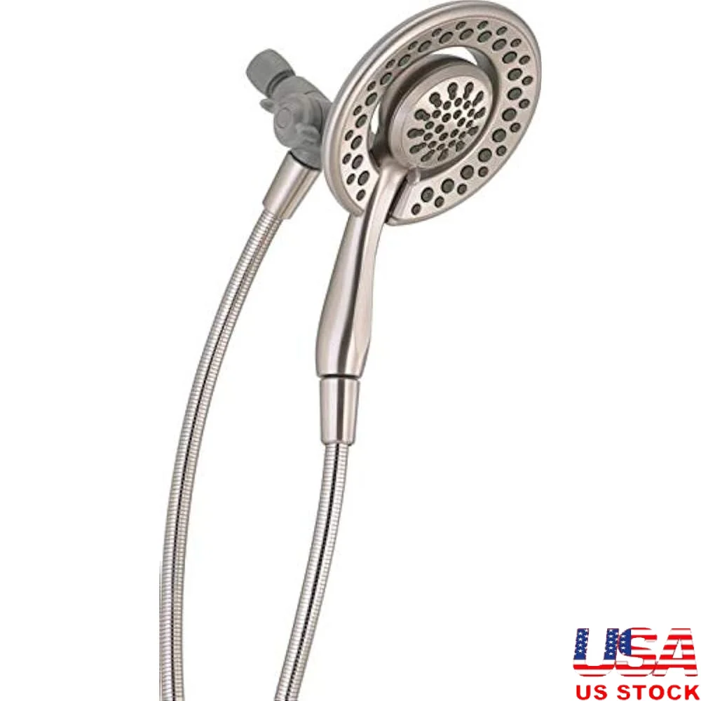 In2ition 2-in-1 Showerhead Handheld Dual-Purpose Shower Flexible Spray SpotShield Brushed Nickel Modern Round Plastic Showerhead